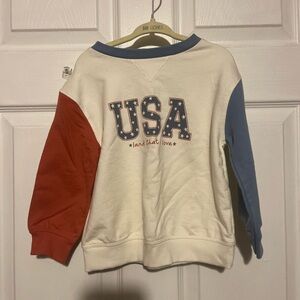 LC Lauren Conrad Kids USA Sweatshirt - Cream, Red, and Blue
